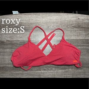 NWT Roxy bikini top. Red with white polka dots